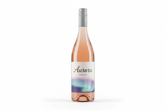 faca um vinho aurora rose 750ml altamente realista em um fundo branco